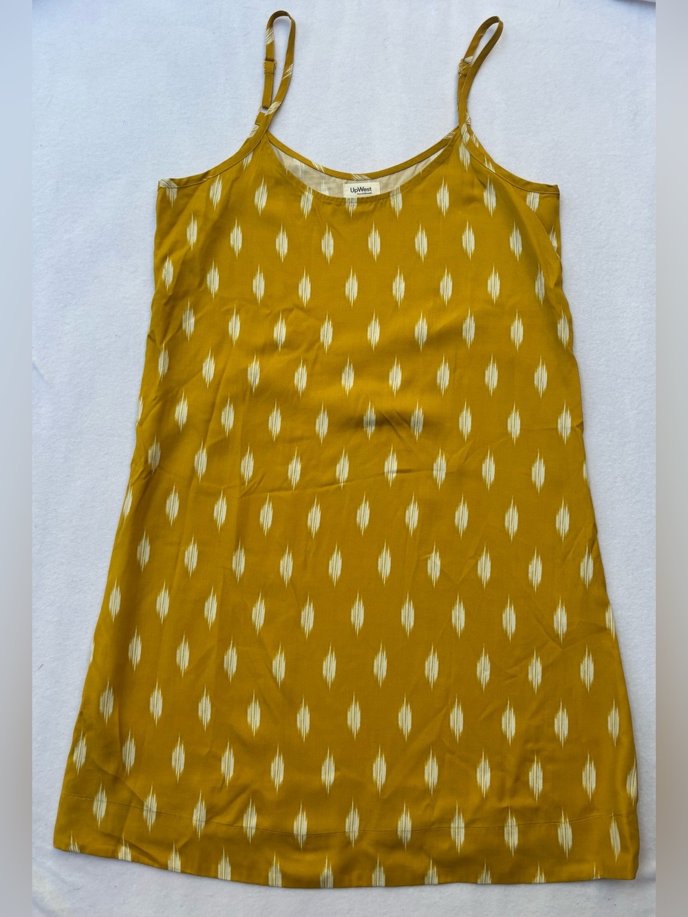 UpWest Mustard Ikat Print Slip Tank